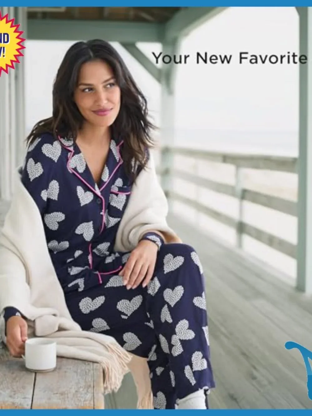 Large Lightweight Long Sleeve Pajama Set, Relaxed Fit, Recycled Polyester
